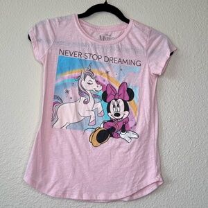 Disney Minnie Mouse With Unicorn T-Shirt, Pink, Size L